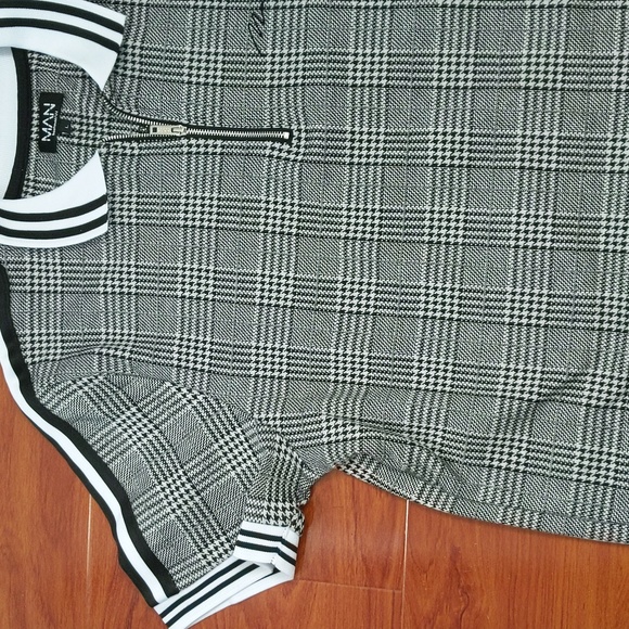 Boohoo Man Jacquard 1/4 Zip Polo Shirt - Picture 7 of 8